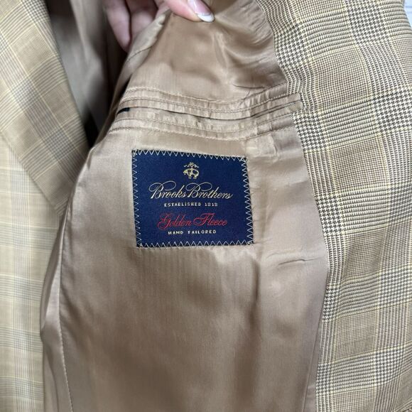 Vintage Brooks Brothers Houndstooth Blazer Mens Size 42L Plaid Wool Sports Coat - Picture 4 of 14